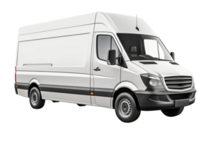 AI generated Delivery white van with space for text isolated over on transparent background. png