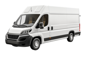 AI generated Delivery white van with space for text isolated over on transparent background. png