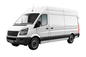 AI generated Delivery white van with space for text isolated over on transparent background. png