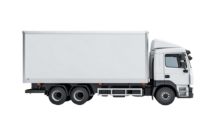 AI generated Delivery white truck with space for text isolated over on transparent background. png