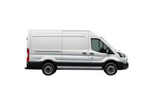 AI generated Delivery white van with space for text isolated over on transparent background. png