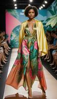 AI generated A model walks the runway. ai generative photo