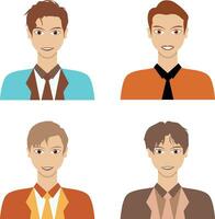 Set of Business Man Avatar. Isolated On White Background. vector