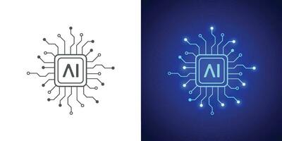 Artificial intelligence circuit line style. Machine learning design. Smart network digital technology. AI. Vector illustration