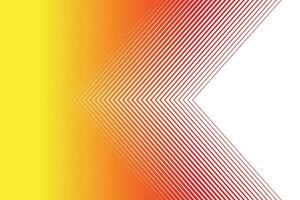 Thin straight line smooth transition from yellow to red thin arrow shaped background. vector