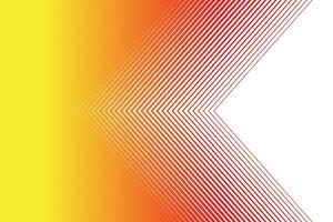 Thin straight line smooth transition from yellow to red thin arrow shaped background. vector