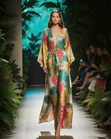 AI generated A model walks the runway. ai generative photo