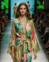 AI generated A model walks the runway. ai generative photo