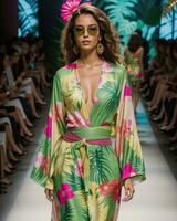 AI generated A model walks the runway. ai generative photo