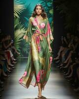 AI generated A model walks the runway. ai generative photo