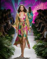 AI generated A model walks the runway. ai generative photo