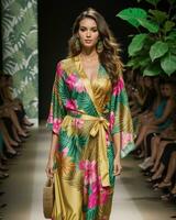 AI generated A model walks the runway. ai generative photo