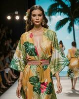 AI generated A model walks the runway. ai generative photo