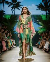 AI generated A model walks the runway. ai generative photo