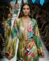 AI generated A model walks the runway. ai generative photo