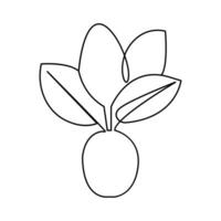 vector crecimiento árbol continuo soltero línea sencillo dibujo Arte ilustración vector imagen y minimalista