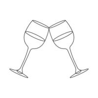 Vector continuous one line drawing of wine glass best use for logo,poster,banner and background