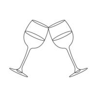 vector continuo uno línea dibujo de vino vaso mejor utilizar para logotipo, cartel, pancarta y antecedentes