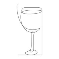 vector continuo uno línea dibujo de vino vaso mejor utilizar para logotipo, cartel, pancarta y antecedentes