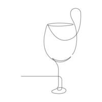 vector continuo uno línea dibujo de vino vaso mejor utilizar para logotipo, cartel, pancarta y antecedentes