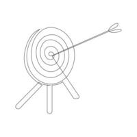 Vector Continuous one line drawing of arrow on the target Concept of business challenge