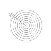 Vector Continuous one line drawing of arrow on the target Concept of business challenge