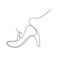 vector alto tacón de moda continuo línea Arte dibujo De las mujeres zapato en blanco antecedentes