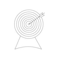 Vector Continuous one line drawing of arrow on the target Concept of business challenge