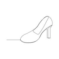 Vector High heel trendy continuous line art drawing  womens shoe on white background