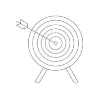 Vector Continuous one line drawing of arrow on the target Concept of business challenge