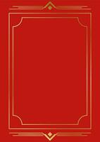 Golden framed lines for cards on an elegant red background. decorated in china vector