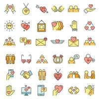 Affection icons set vector color