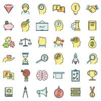 Modern life skills icons set vector color