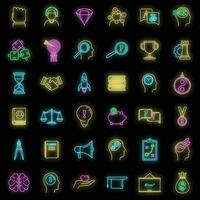 Modern life skills icons set vector neon