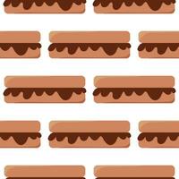 emparedado un pan nuez pegar chocolate día modelo vector