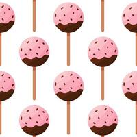 cake pops chocolate day sweet food pattern vector