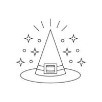 Witch's cap. Magic hat icon in doodle style on a white background. Witch clothes. vector