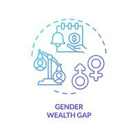 2D gradient gender wealth gap icon, isolated creative vector, thin line illustration representing pink tax. vector