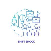 2D gradient shift shock icon, simple isolated vector, thin line illustration representing workplace trends. vector