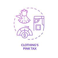 2D gradient clothing pink tax icon, isolated creative vector, thin line illustration representing pink tax. vector