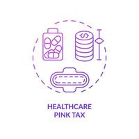 2D gradient healthcare pink tax icon, isolated creative vector, thin line illustration representing pink tax. vector