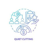 2D gradient quiet cutting icon, simple isolated vector, thin line illustration representing workplace trends. vector