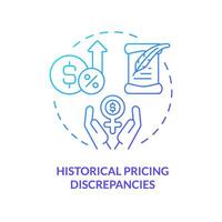 2D gradient historical pricing discrepancies icon, isolated creative vector, thin line illustration representing pink tax. vector
