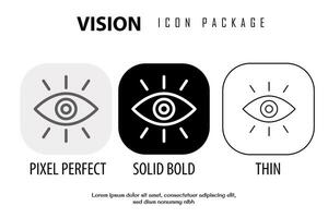 vision sign outline icon in different style vector design pixel perfect