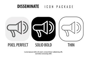 disseminate outline icon in different style vector design pixel perfect