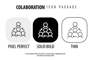 collaboration outline icon in different style vector design pixel perfect