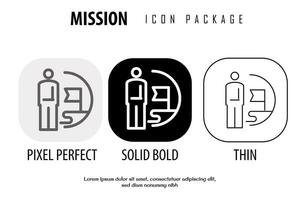 mission outline icon in different style vector design pixel perfect