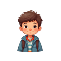 AI generated Cute boy with a smile clip art. png