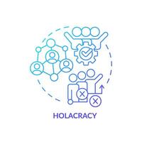 2D gradient holacracy icon, simple isolated vector, thin line illustration representing workplace trends. vector