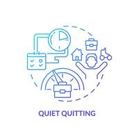 2D gradient quiet quitting icon, simple isolated vector, thin line illustration representing workplace trends. vector